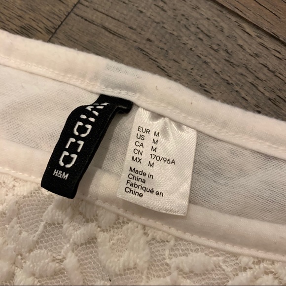 White Lace H&M Crop Top (size medium) - Picture 4 of 4